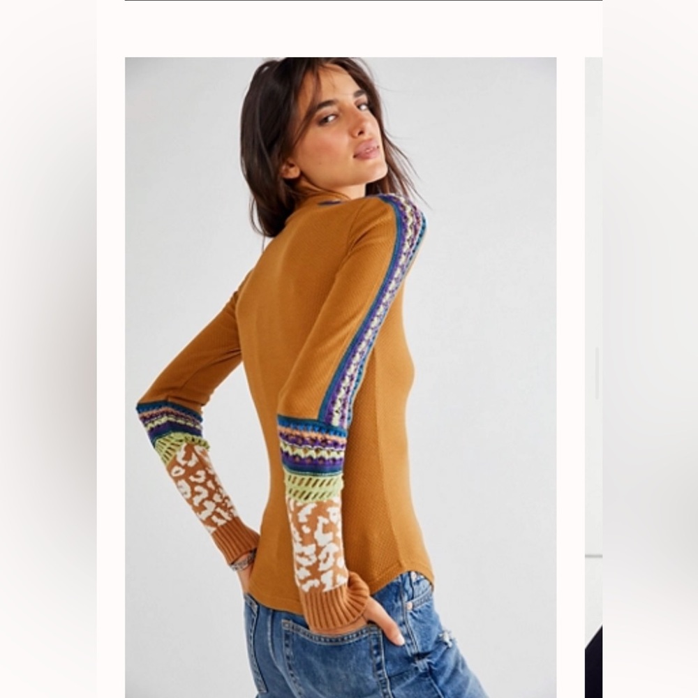 NWOT Free People Sienna Switch It Up Cuff Thermal Top XL